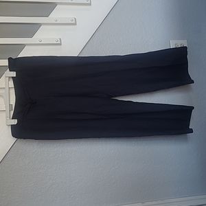 Navy linen straight leg pants